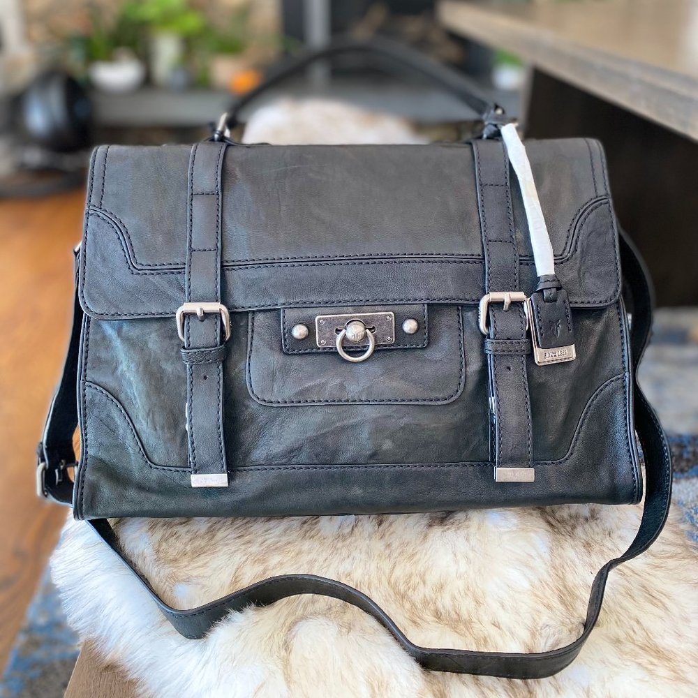 NWT Frye Cameron Work Tote Messenger Leather Bag Briefcase